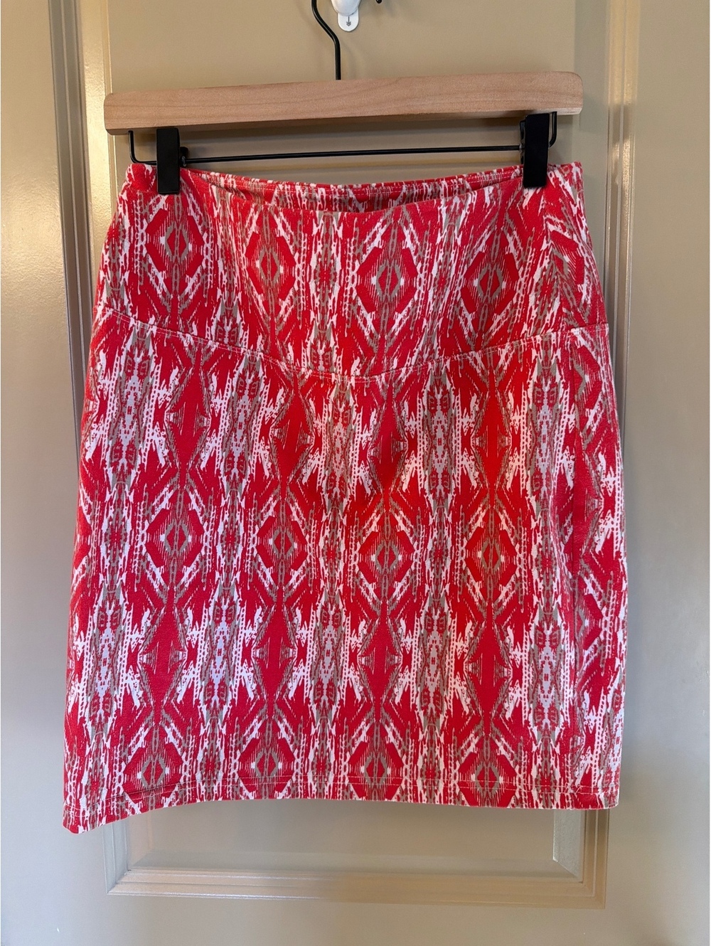 Tribal Women's Red and White Patterned  Skirt